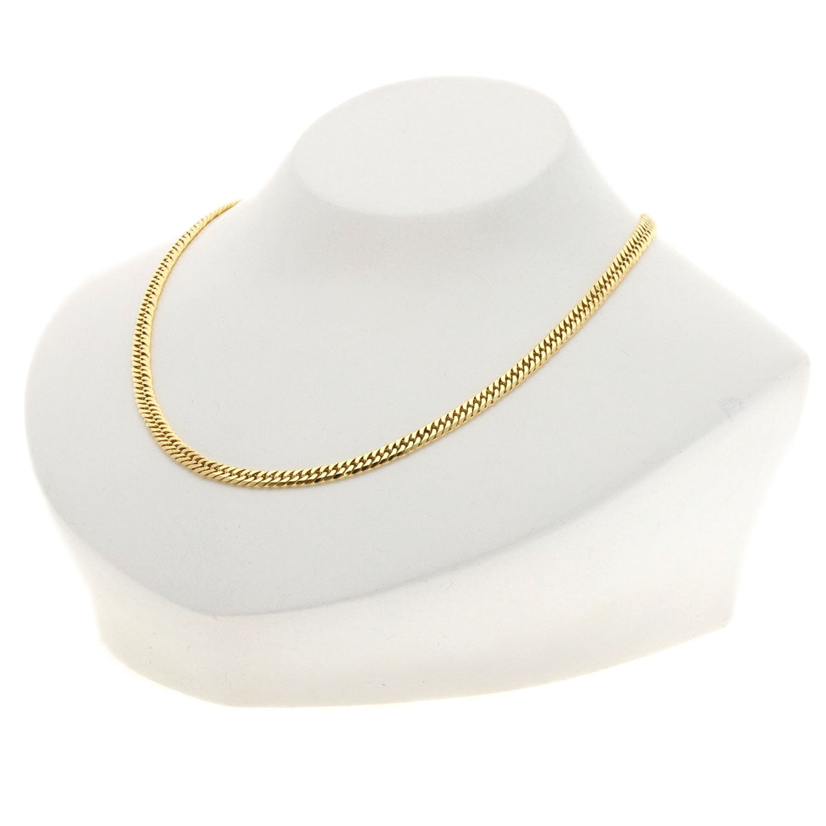 Curb chain Kihei 6-sided W Necklace K18 Yellow Gold 20.2g　Ladies