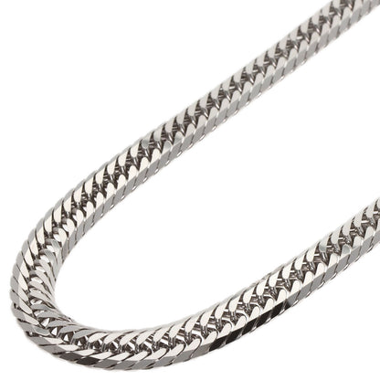 Curb Chain Kihei 8-sided Triple Necklace K18 White Gold 31g　Ladies