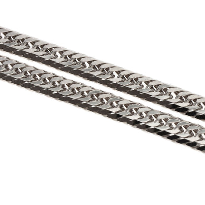 Curb Chain Kihei 8-sided Triple Necklace K18 White Gold 31g　Ladies