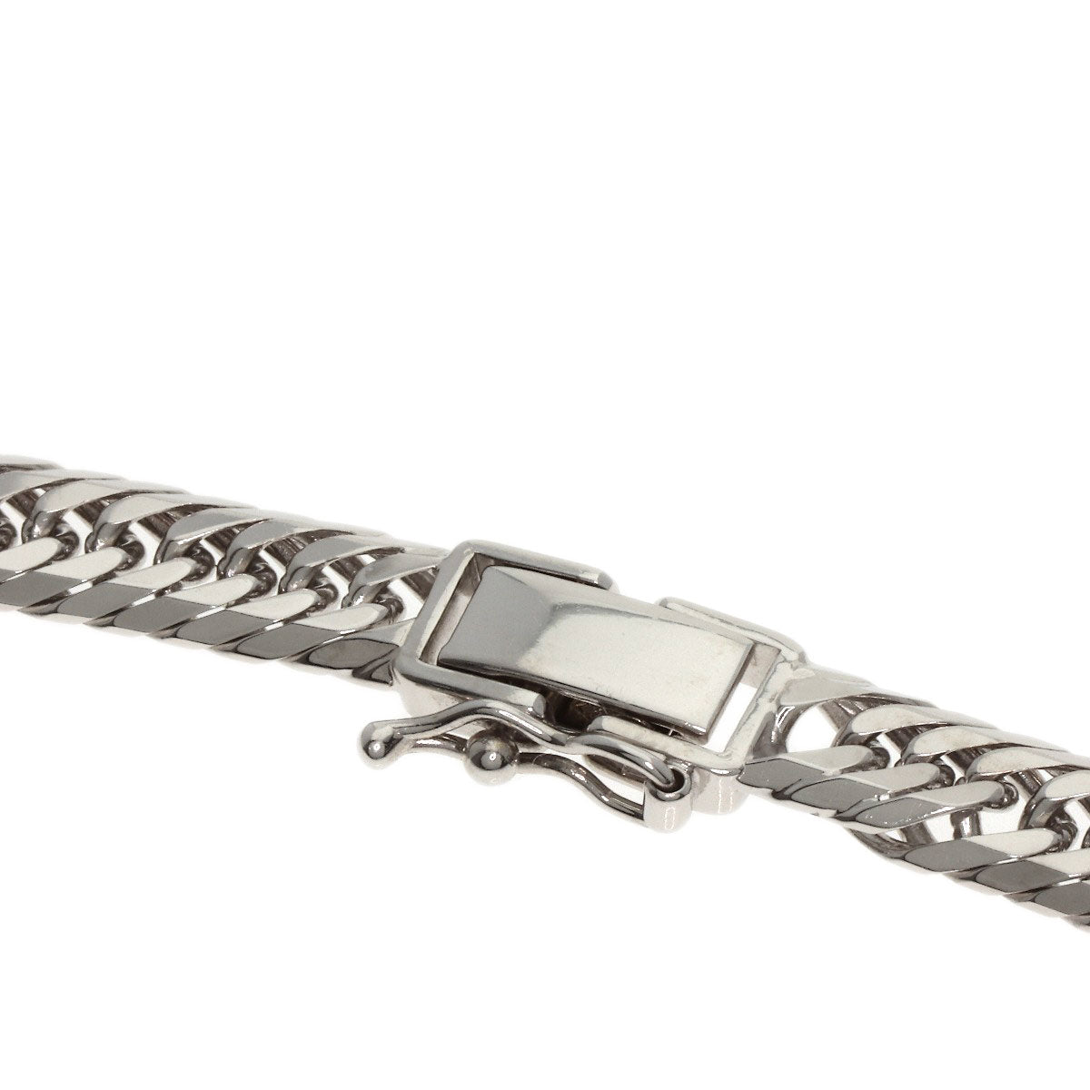 Curb Chain Kihei 8-sided Triple Necklace K18 White Gold 31g　Ladies