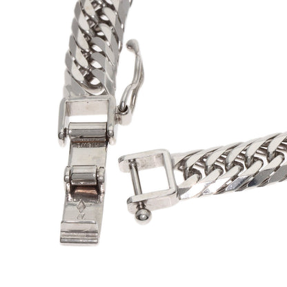 Curb Chain Kihei 8-sided Triple Necklace K18 White Gold 31g　Ladies