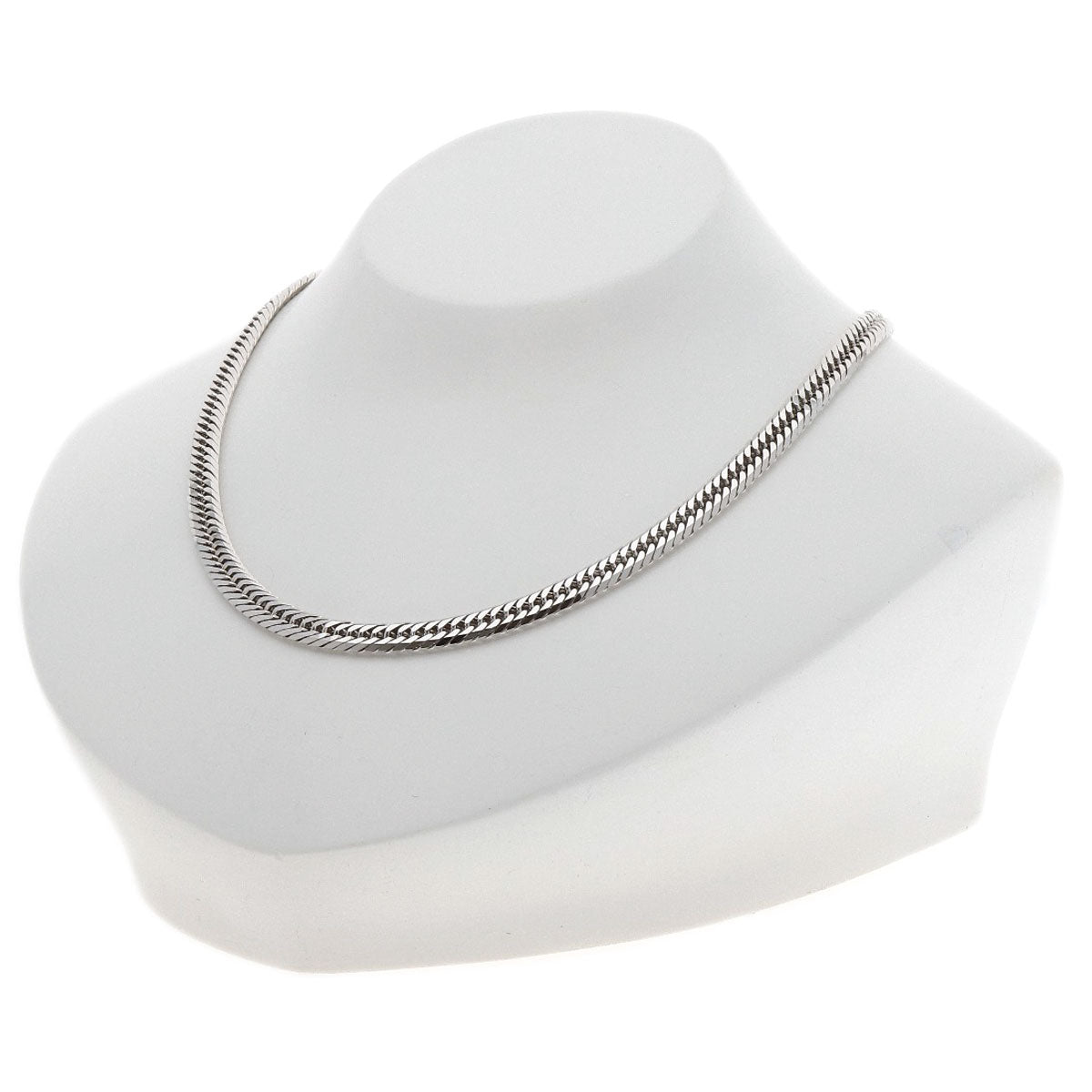 Curb Chain Kihei 8-sided Triple Necklace K18 White Gold 31g　Ladies