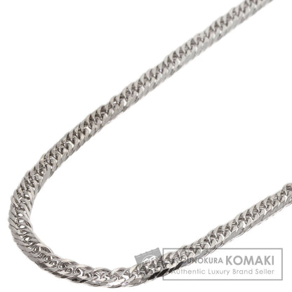 Curb chain Kihei 6-sided W Necklace K18 White Gold 10.4g　Ladies