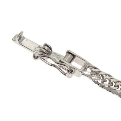 Curb chain Kihei 6-sided W Necklace K18 White Gold 10.4g　Ladies