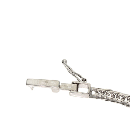 Curb chain Kihei 6-sided W Necklace K18 White Gold 10.4g　Ladies