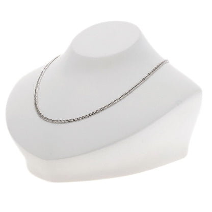 Curb chain Kihei 6-sided W Necklace K18 White Gold 10.4g　Ladies