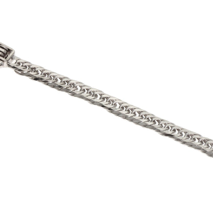Curb chain Kihei 6-sided W Necklace K18 White Gold 10.4g　Ladies