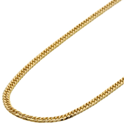 Curb chain Kihei 6-sided W Necklace K18 Yellow Gold 10.7g　mens