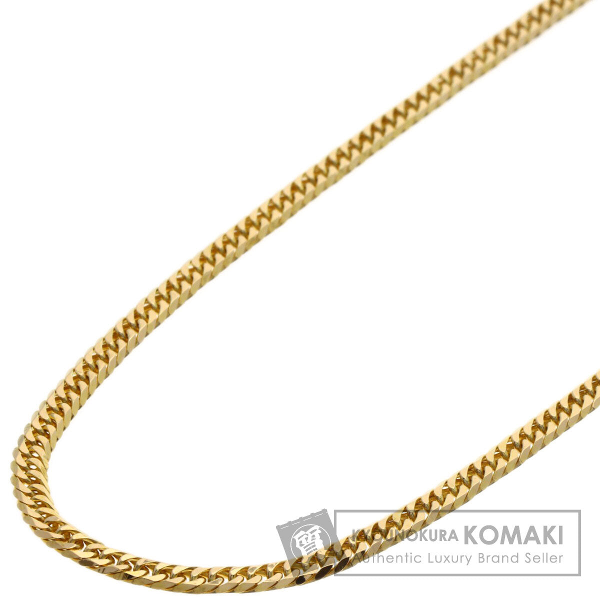 Curb chain Kihei 6-sided W Necklace K18 Yellow Gold 10.7g　mens