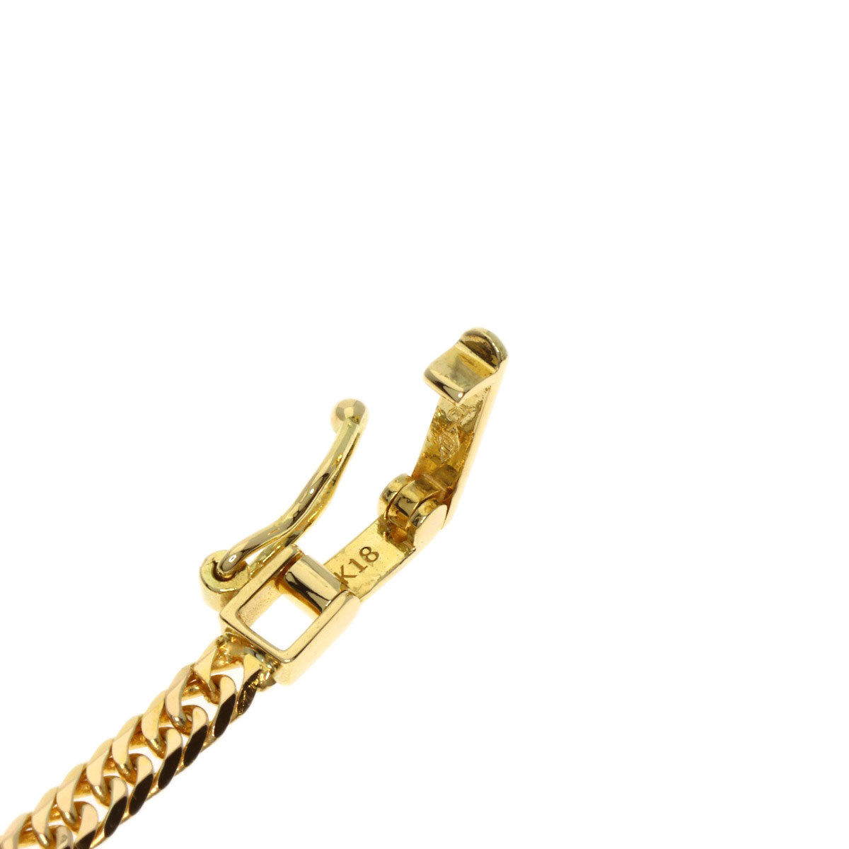 Curb chain Kihei 6-sided W Necklace K18 Yellow Gold 10.7g　mens