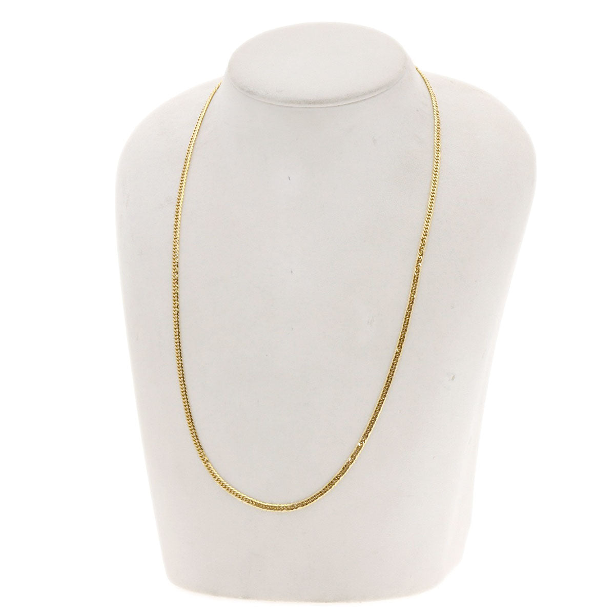 Curb chain Kihei 6-sided W Necklace K18 Yellow Gold 10.7g　mens