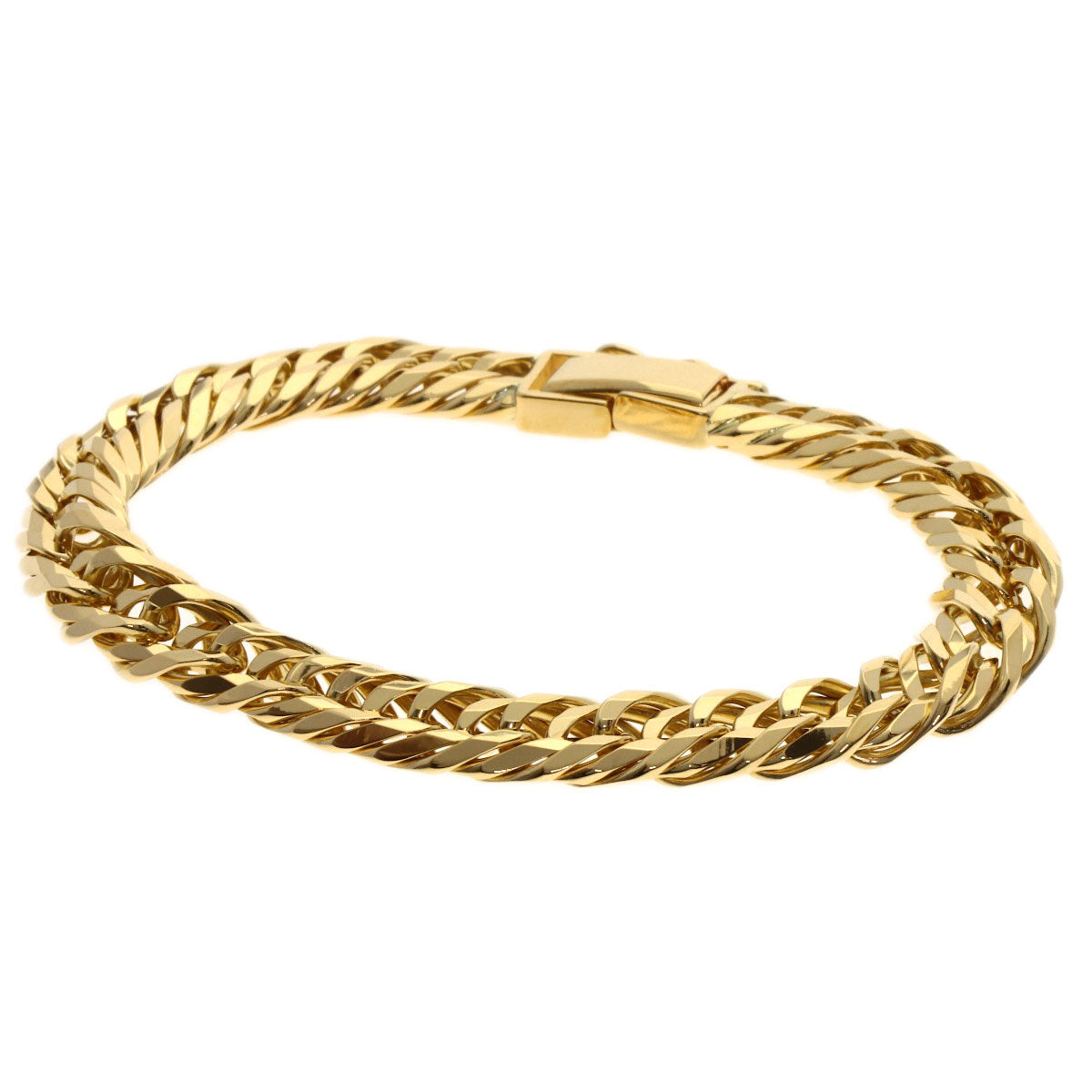 Curb Chain Kihei 12-sided Triple Bracelet K18 Yellow Gold 30.2g　mens