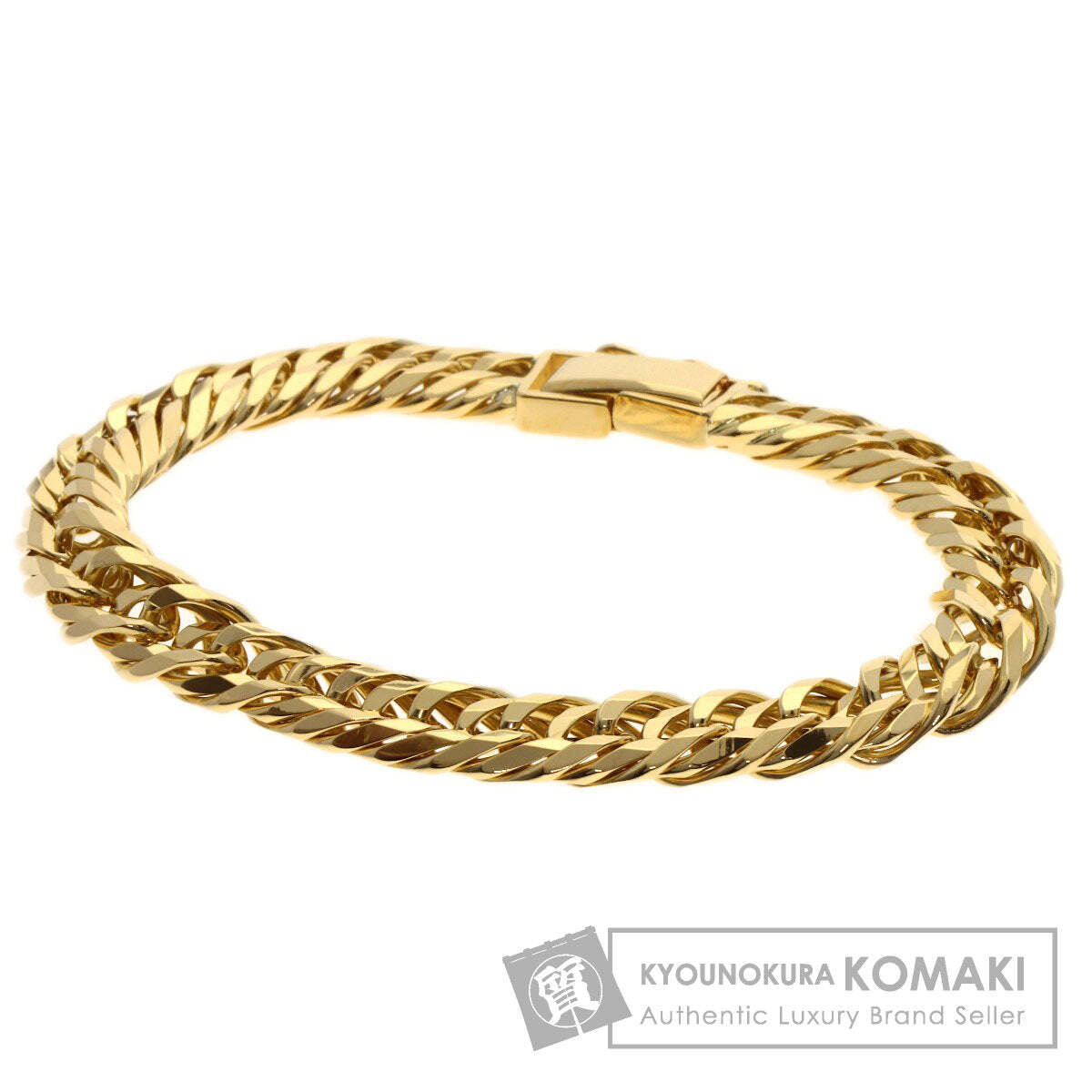 Curb Chain Kihei 12-sided Triple Bracelet K18 Yellow Gold 30.2g　mens