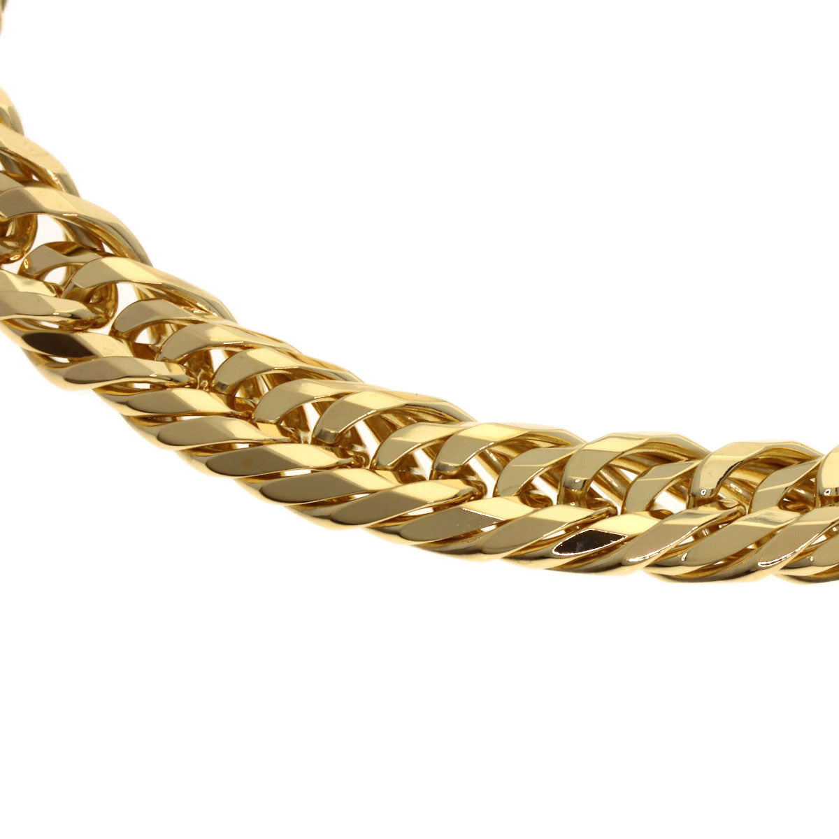 Curb Chain Kihei 12-sided Triple Bracelet K18 Yellow Gold 30.2g　mens