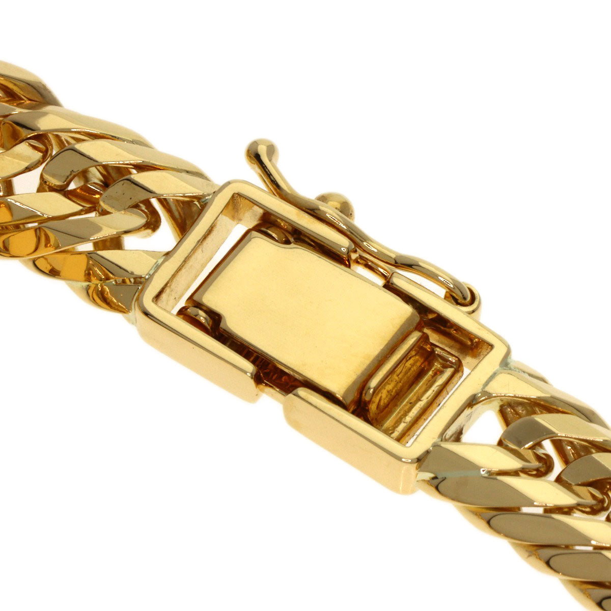Curb Chain Kihei 12-sided Triple Bracelet K18 Yellow Gold 30.2g　mens