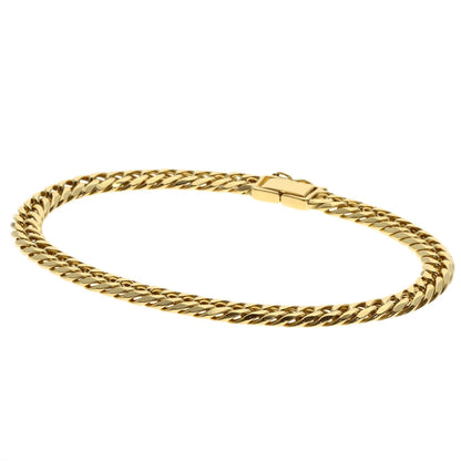 Curb chain Kihei 6-sided W Bracelet K18 Yellow Gold 19.2g　mens