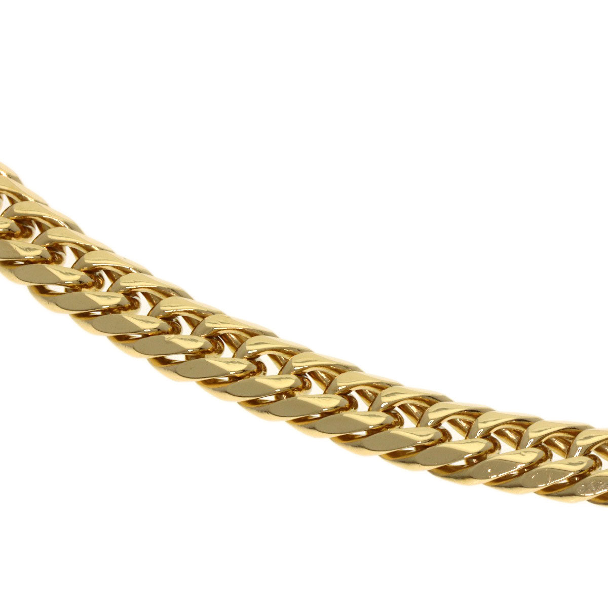 Curb chain Kihei 6-sided W Bracelet K18 Yellow Gold 19.2g　mens