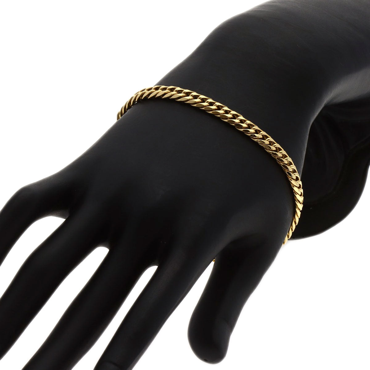 Curb chain Kihei 6-sided W Bracelet K18 Yellow Gold 19.2g　mens