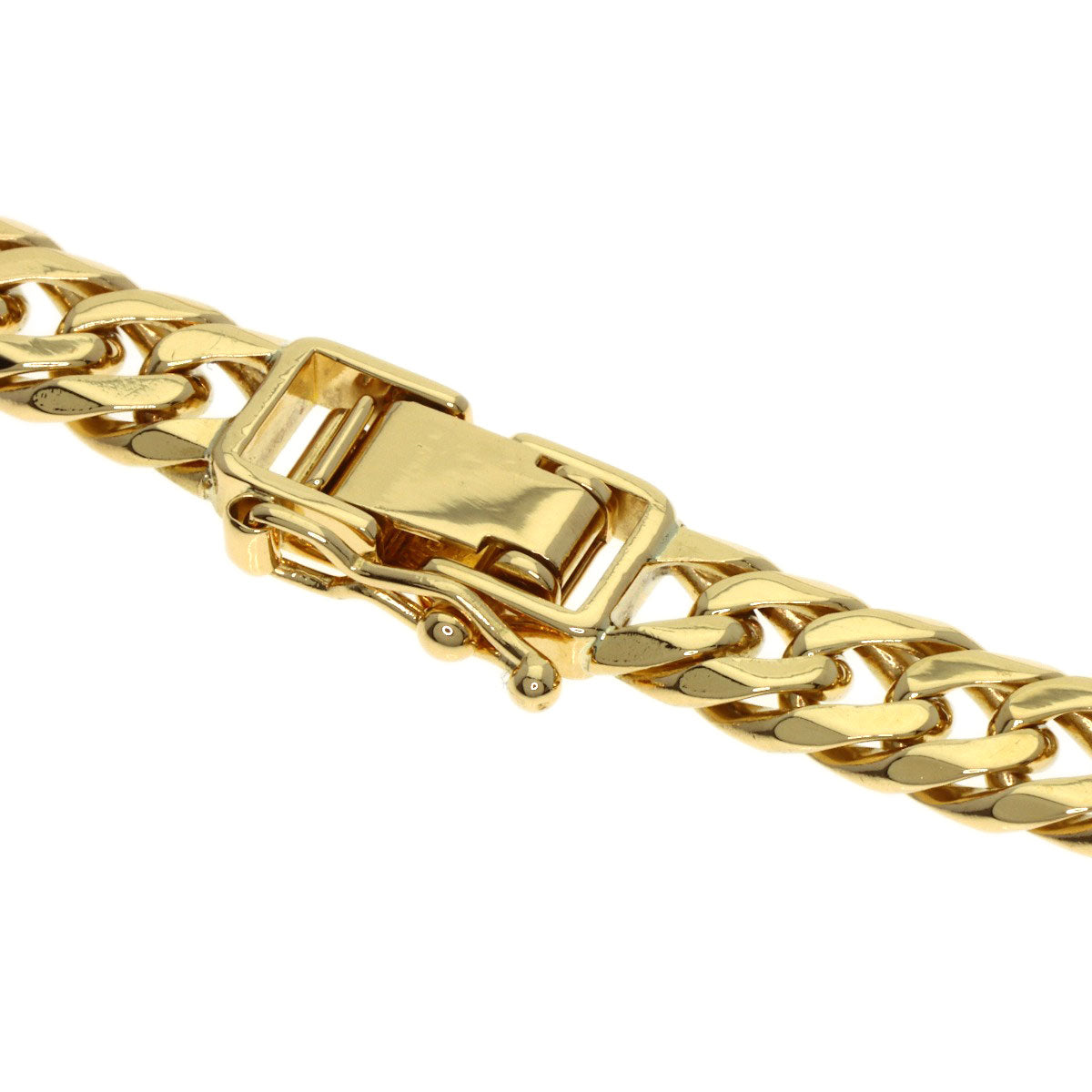 Curb chain Kihei 6-sided W Bracelet K18 Yellow Gold 19.2g　mens