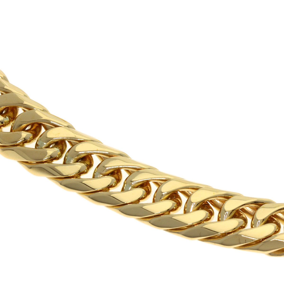 Curb chain Kihei 6-sided W Bracelet K18 Yellow Gold 48g　mens