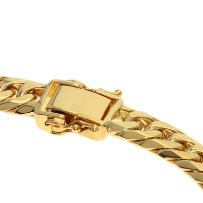 Curb chain Kihei 6-sided W Bracelet K18 Yellow Gold 48g　mens