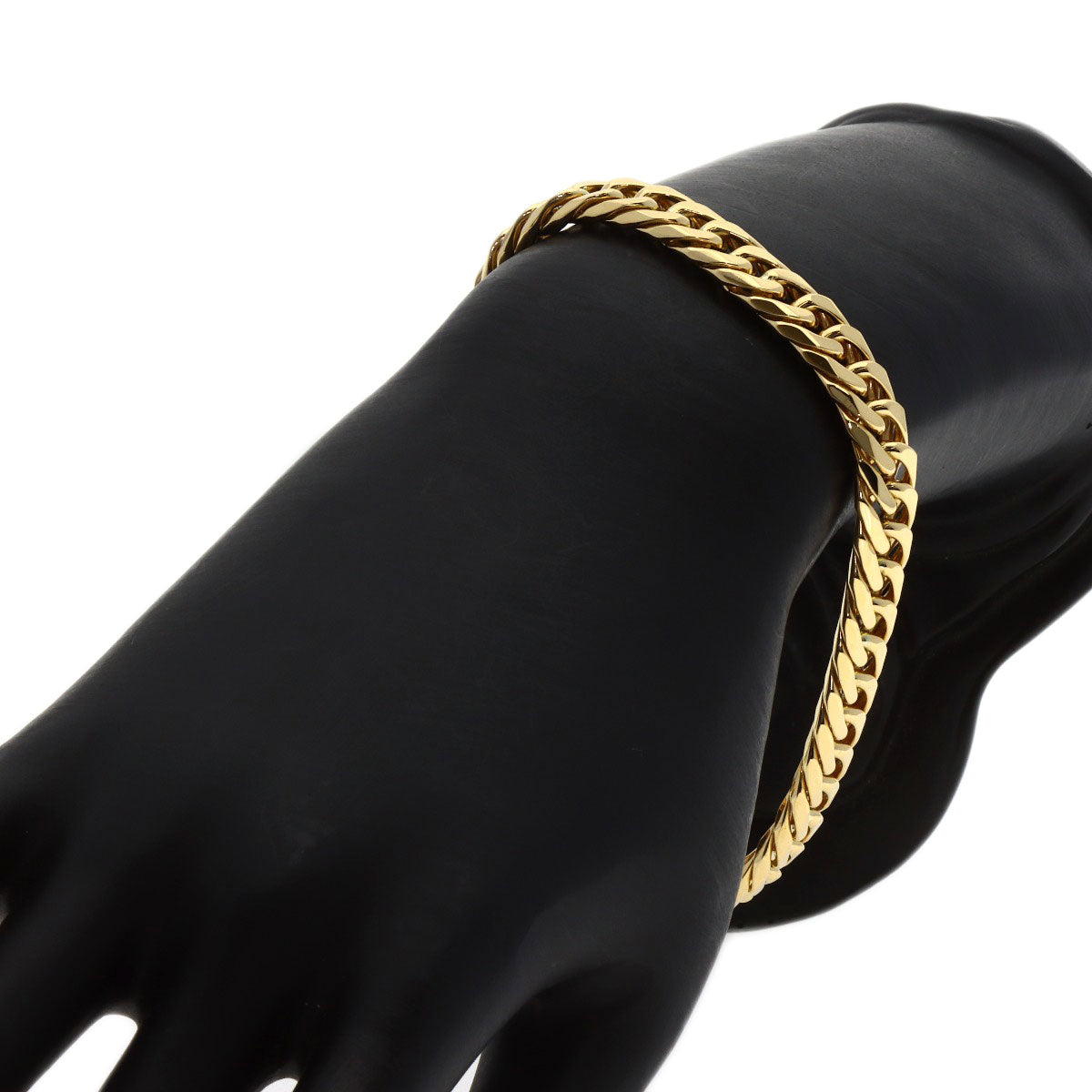 Curb chain Kihei 6-sided W Bracelet K18 Yellow Gold 48g　mens
