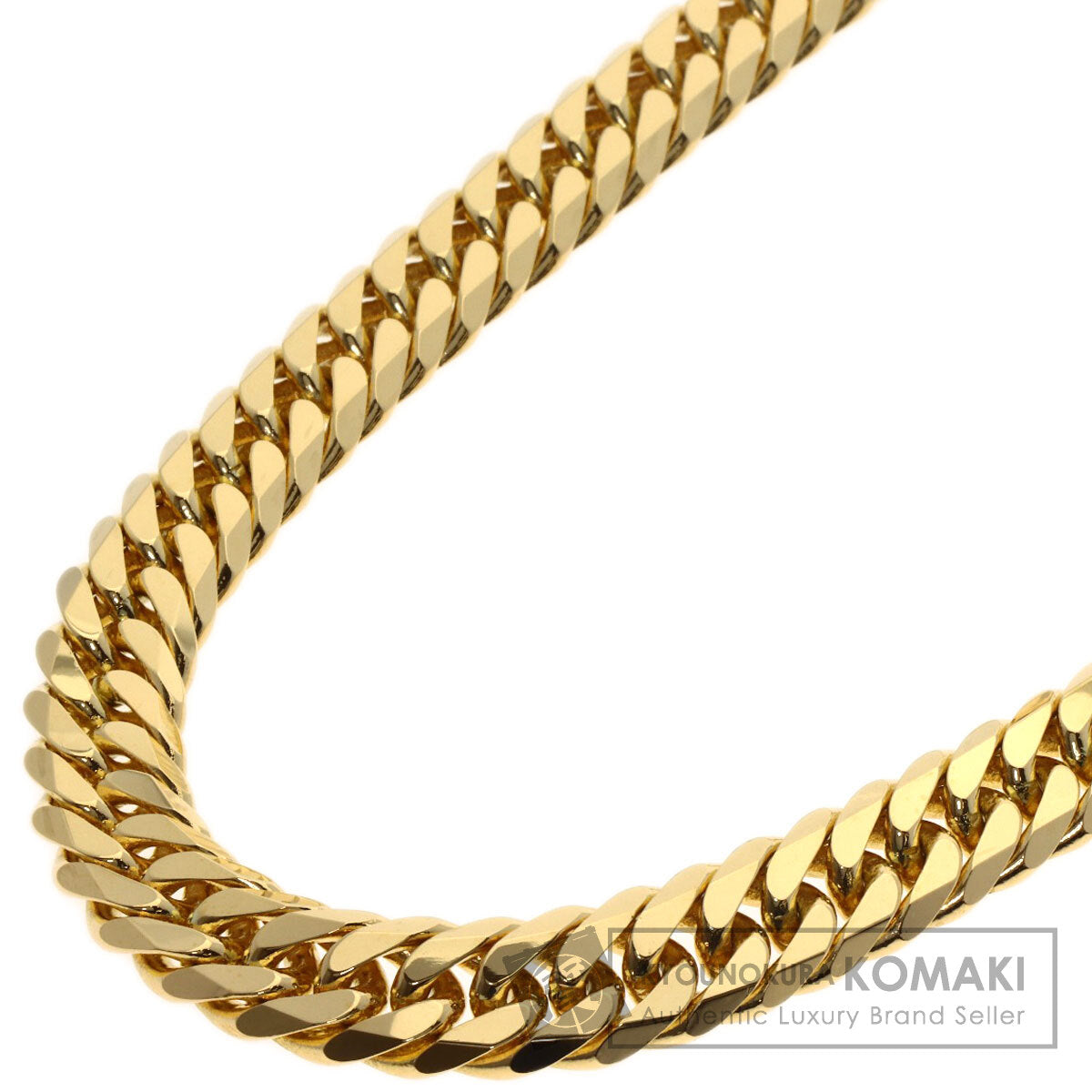 Curb chain Kihei 6-sided W Necklace K18 Yellow Gold 201.5g　mens