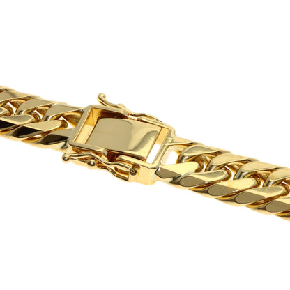 Curb chain Kihei 6-sided W Necklace K18 Yellow Gold 201.5g　mens