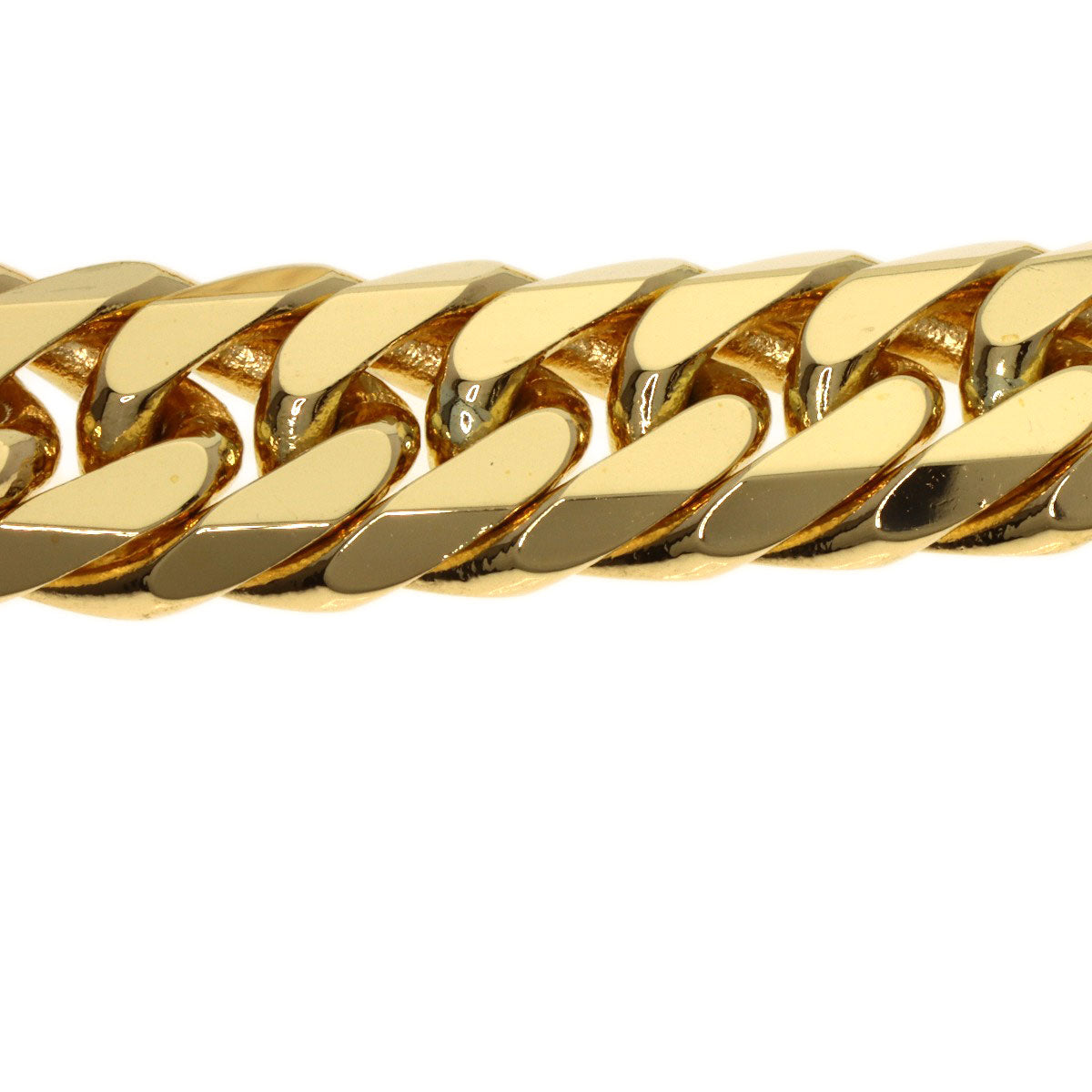 Curb chain Kihei 6-sided W Necklace K18 Yellow Gold 201.5g　mens