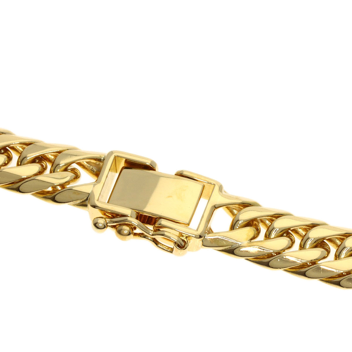 Curb chain Kihei 6-sided W Necklace K18 Yellow Gold 98.4g　mens