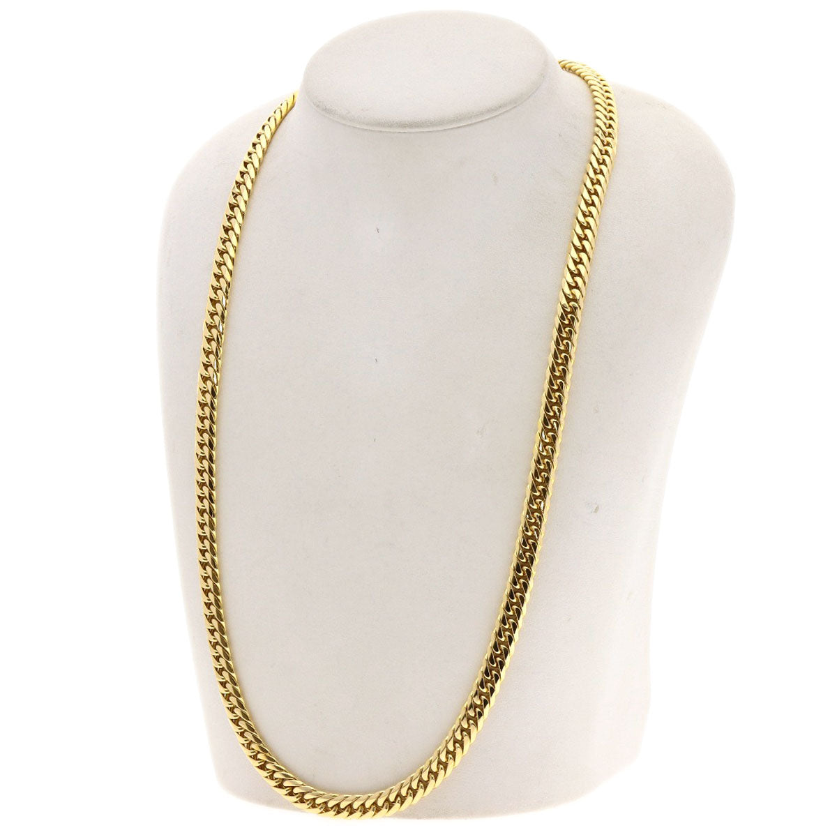 Curb chain Kihei 6-sided W Necklace K18 Yellow Gold 98.4g　mens