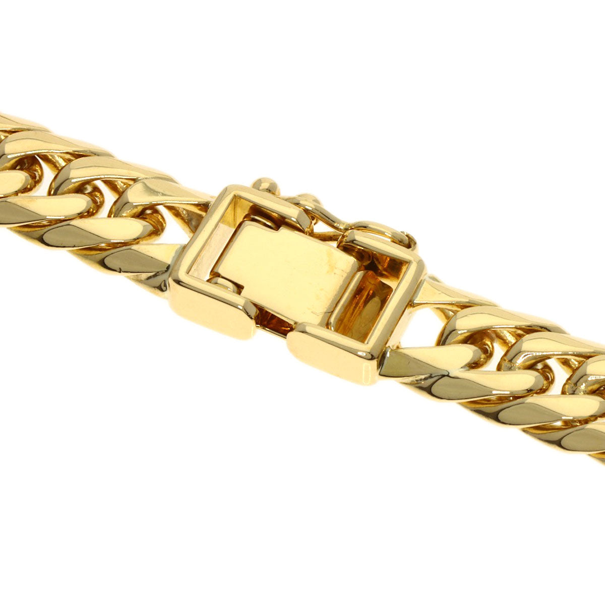 Curb chain Kihei 6-sided W Necklace K18 Yellow Gold 98.4g　mens
