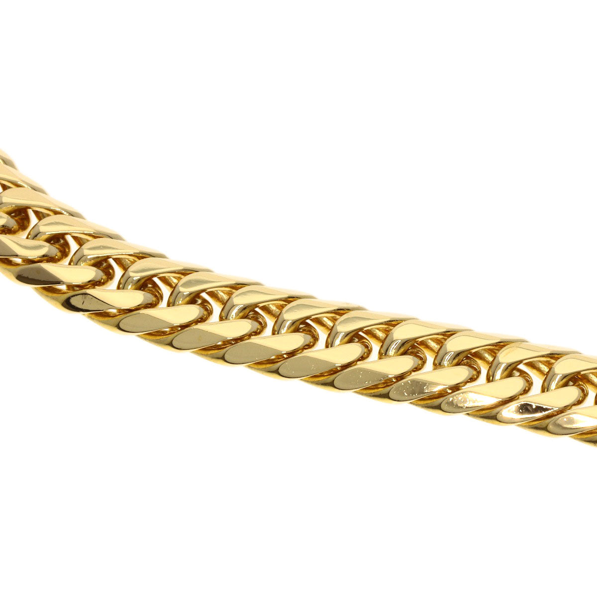 Curb chain Kihei 6-sided W Necklace K18 Yellow Gold 98.4g　mens