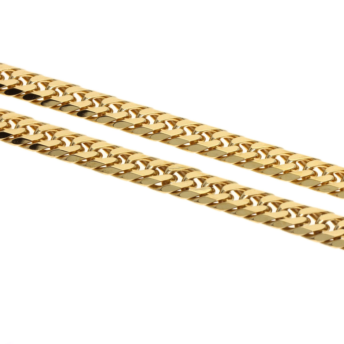 Curb chain Kihei W6 side Necklace K18 Yellow Gold 27.1g　mens