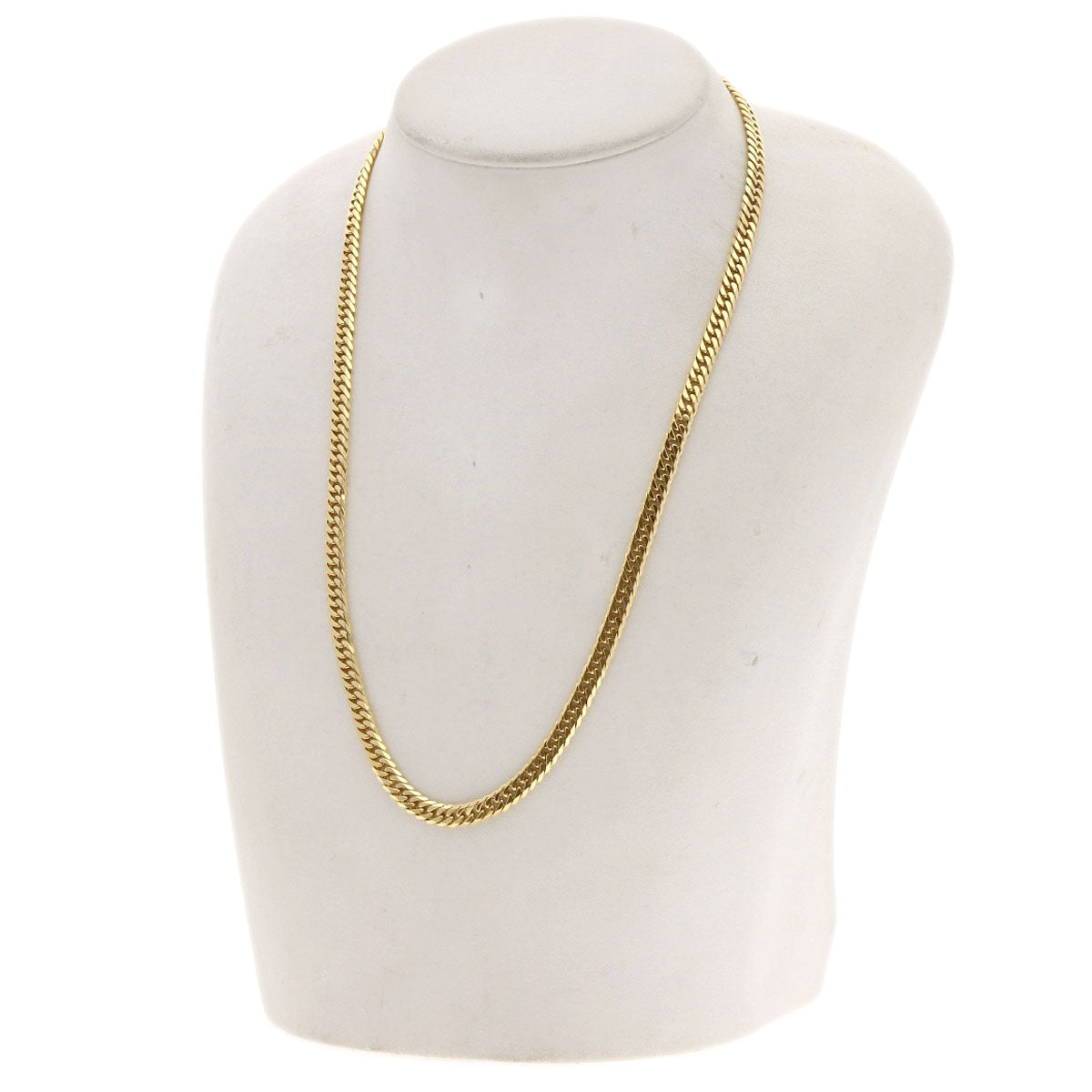 Curb chain Kihei W6 side Necklace K18 Yellow Gold 27.1g　mens
