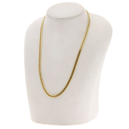 Curb chain Kihei W6 side Necklace K18 Yellow Gold 27.1g　mens