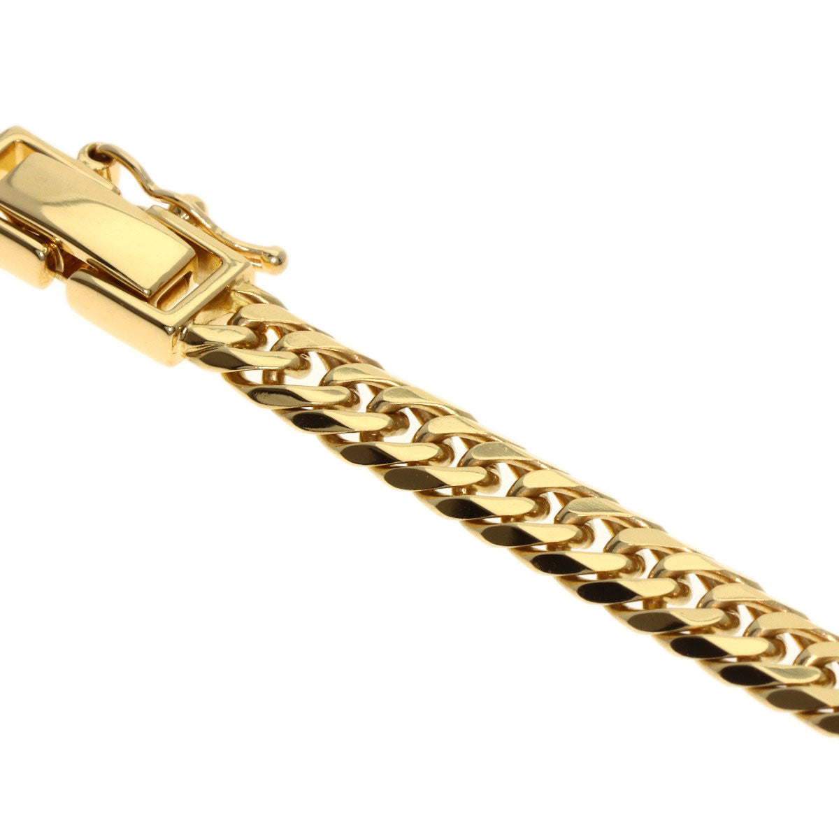 Curb chain Kihei W6 side Necklace K18 Yellow Gold 27.1g　mens