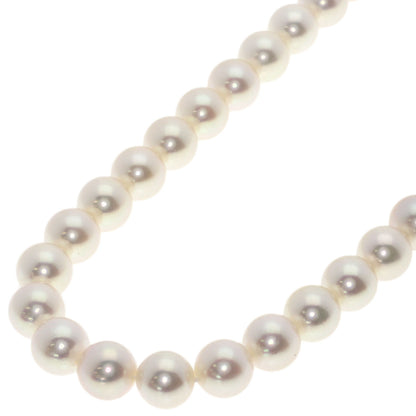 MIKIMOTO Akoya Pearl with M charm Necklace K18 White Gold Ladies [Used]