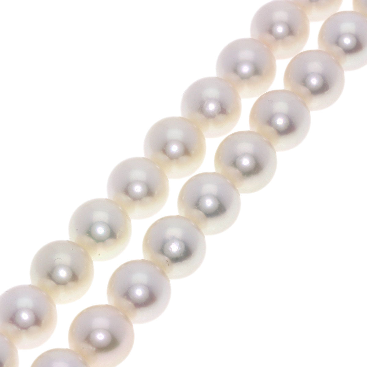 MIKIMOTO Akoya Pearl with M charm Necklace K18 White Gold Ladies [Used]