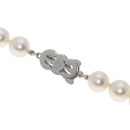 MIKIMOTO Akoya Pearl with M charm Necklace K18 White Gold Ladies [Used]