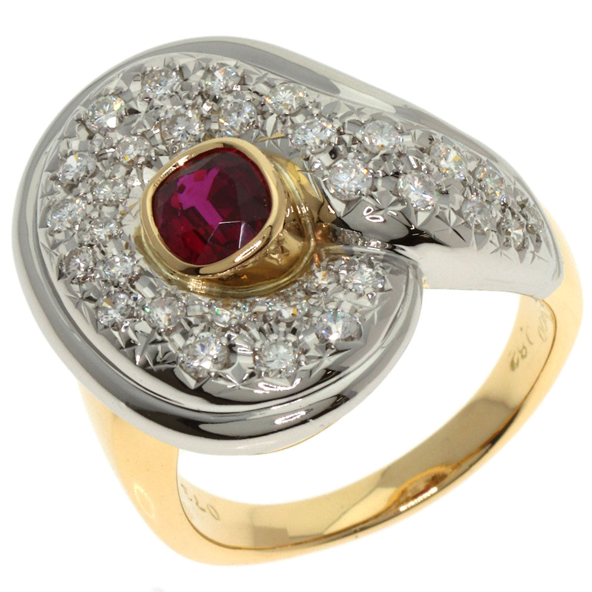 TASAKI Ruby Diamond Ring Platinum PT900 18K Yellow GoldLadies [Used]