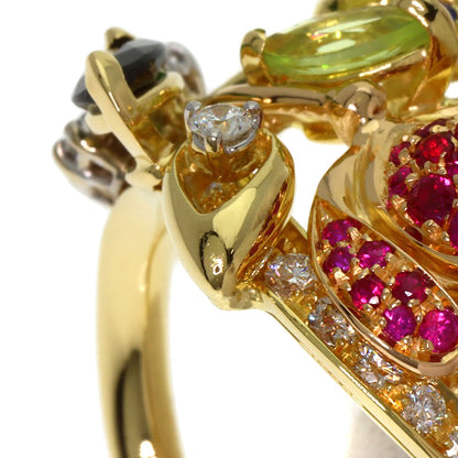 Damiani Flower Multi-Stone Diamond Ring K18 Yellow Gold Ladies [Used]