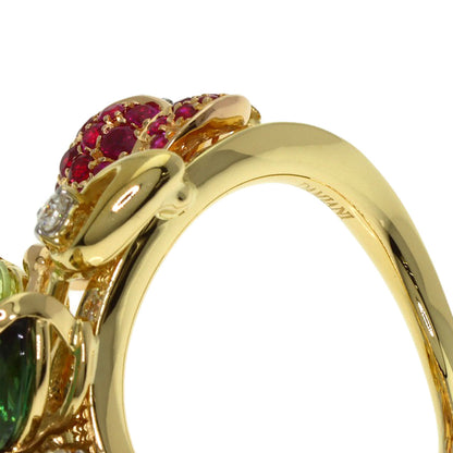 Damiani Flower Multi-Stone Diamond Ring K18 Yellow Gold Ladies [Used]