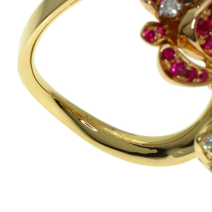 Damiani Flower Multi-Stone Diamond Ring K18 Yellow Gold Ladies [Used]