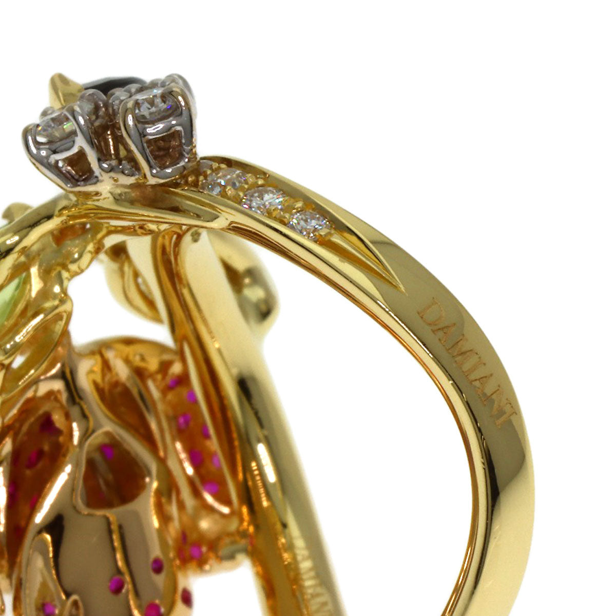 Damiani Flower Multi-Stone Diamond Ring K18 Yellow Gold Ladies [Used]