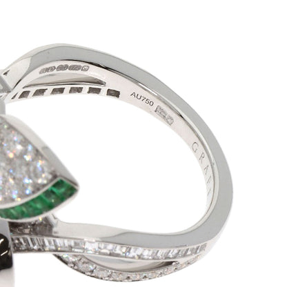 GRAFF Princess Butterfly Diamond Emerald Ring K18 White Gold Ladies [Used]