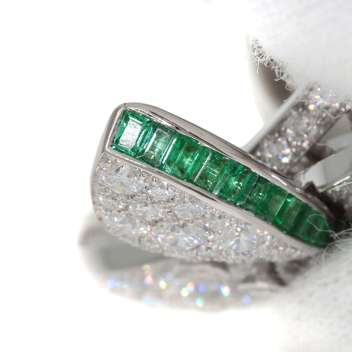 GRAFF Princess Butterfly Diamond Emerald Ring K18 White Gold Ladies [Used]