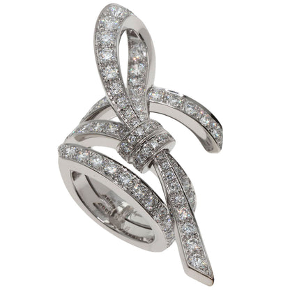 Van Cleef & Arpels Nu Ribbon Diamond #49 Ring K18 White Gold Ladies [Used]