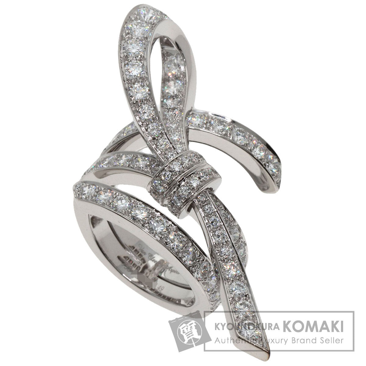 Van Cleef & Arpels Nu Ribbon Diamond #49 Ring K18 White Gold Ladies [Used]