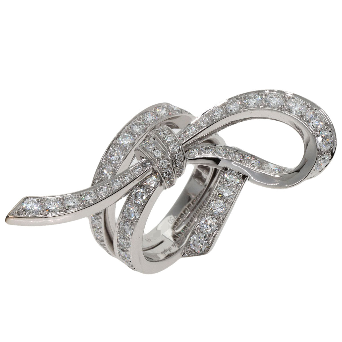 Van Cleef & Arpels Nu Ribbon Diamond #49 Ring K18 White Gold Ladies [Used]